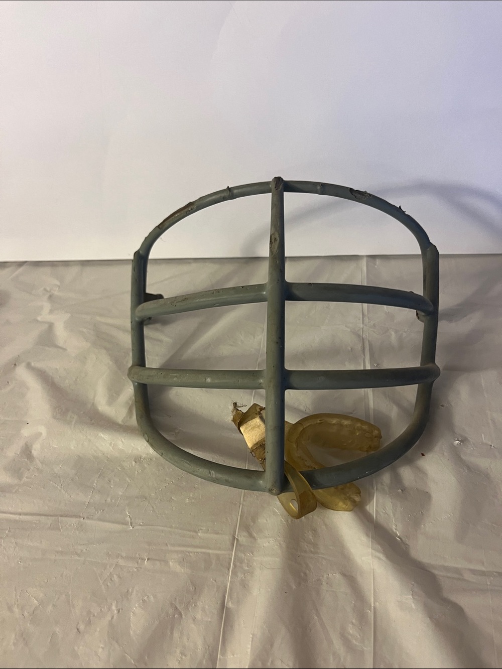 Vintage Gray Metal Football Face Mask Guard Cage